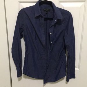 Banana Republic Tailored Fit Women's Long Sleeve Button Down Blue Size 4
